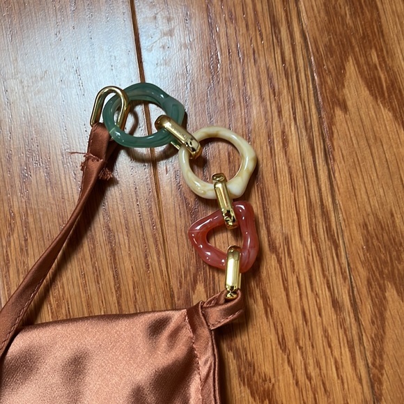 Jason Wu Satin Rust Wedding Maxi Dress Stones Small S - Picture 2 of 7